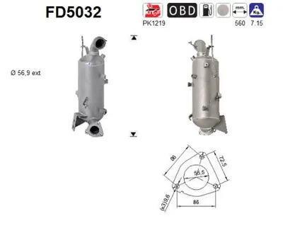 Soot/Particulate Filter, exhaust system Opel ASTRA J Sports Tourer · Vauxhall ASTRA Mk VI Estate · Vauxhall INSIGNIA Mk I Sports Tourer
