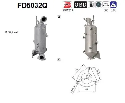 Soot/Particulate Filter, exhaust system Opel ASTRA J Sports Tourer · Vauxhall ASTRA Mk VI Estate · Vauxhall INSIGNIA Mk I Sports Tourer