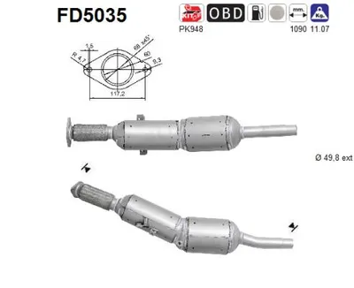 Soot/Particulate Filter, exhaust system Renault MEGANE III Grandtour · Renault SCÉNIC III · Renault GRAND SCÉNIC III