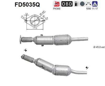Soot/Particulate Filter, exhaust system Renault MEGANE III Grandtour · Renault SCÉNIC III · Renault GRAND SCÉNIC III