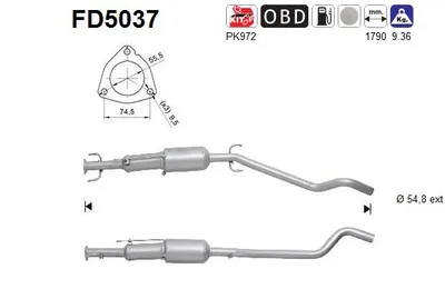 Soot/Particulate Filter, exhaust system Opel ASTRA H TwinTop · Vauxhall ASTRA Mk V TwinTop