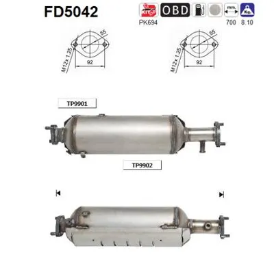 Soot/Particulate Filter, exhaust system Hyundai TUCSON · Kia SPORTAGE II · Hyundai TUCSON SUV Van