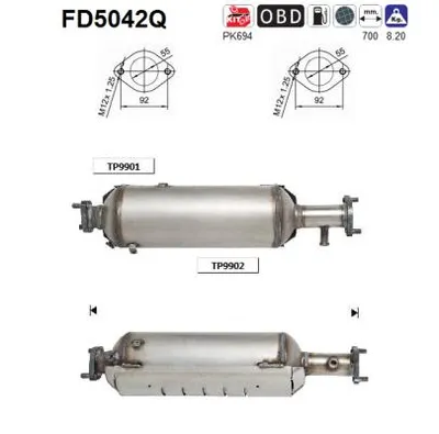 Soot/Particulate Filter, exhaust system Hyundai TUCSON · Kia SPORTAGE II · Hyundai TUCSON SUV Van