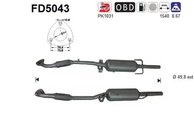 Soot/Particulate Filter, exhaust system Opel ASTRA H Estate Van · Opel ZAFIRA B Box Body/MPV · Opel CORSA D
