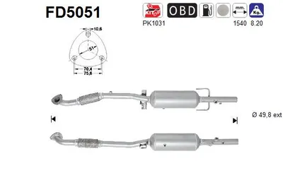 Soot/Particulate Filter, exhaust system Vauxhall ZAFIRA Mk II · Opel ASTRA H Estate Van · Opel ZAFIRA B Box Body/MPV