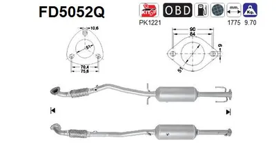 Soot/Particulate Filter, exhaust system Opel ASTRA J Sports Tourer · Vauxhall ASTRA Mk VI Estate · Vauxhall ASTRA Mk VI