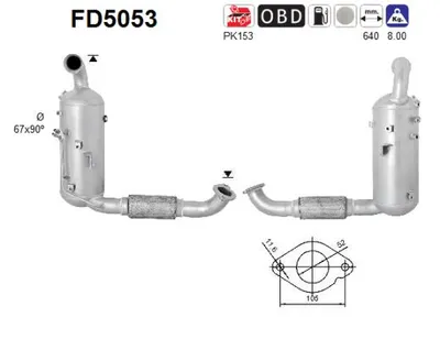 Soot/Particulate Filter, exhaust system Ford C-MAX II · Ford GRAND C-MAX · Volvo C30