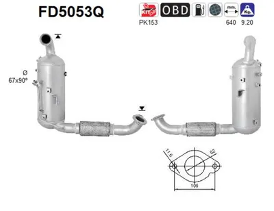 Soot/Particulate Filter, exhaust system Ford C-MAX II · Ford GRAND C-MAX · Volvo C30