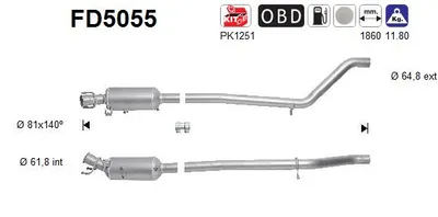 Soot/Particulate Filter, exhaust system Mercedes-Benz B-CLASS Sports Tourer · Mercedes-Benz A-CLASS