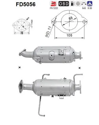 Soot/Particulate Filter, exhaust system Mazda CX-7