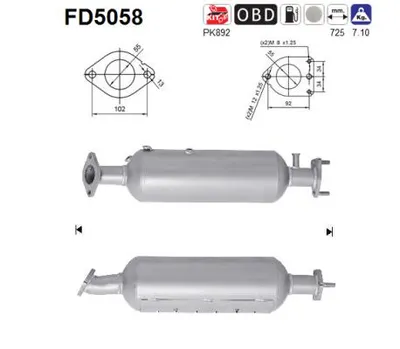 Soot/Particulate Filter, exhaust system Hyundai SANTA FÉ II · Hyundai SANTA FÉ II SUV Van