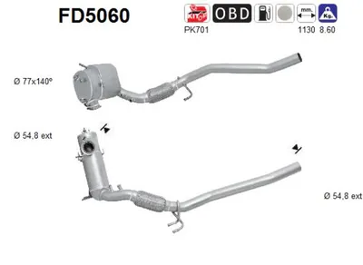 Soot/Particulate Filter, exhaust system Seat LEON · Vw GOLF PLUS V · Skoda OCTAVIA II