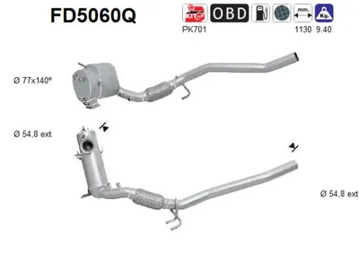 Soot/Particulate Filter, exhaust system Seat LEON · Vw GOLF PLUS V · Skoda OCTAVIA II