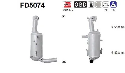 Soot/Particulate Filter, exhaust system Suzuki SWIFT IV · Fiat PANDA · Fiat FIORINO Box Body/MPV