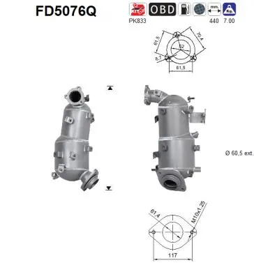 Soot/Particulate Filter, exhaust system Toyota AURIS · Toyota COROLLA Saloon · Toyota AVENSIS Saloon