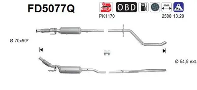 Soot/Particulate Filter, exhaust system Peugeot 508 I · Peugeot 508 SW I · Peugeot 407