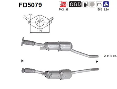 Soot/Particulate Filter, exhaust system Dacia DUSTER · Dacia DUSTER SUV Van · Renault DUSTER