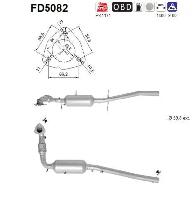 Soot/Particulate Filter, exhaust system Ford TOURNEO CUSTOM V362 Bus · Ford TRANSIT CUSTOM V362 Bus · Ford TRANSIT CUSTOM V362 Van