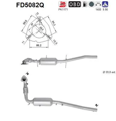 Soot/Particulate Filter, exhaust system Ford TOURNEO CUSTOM V362 Bus · Ford TRANSIT CUSTOM V362 Bus · Ford TRANSIT CUSTOM V362 Van