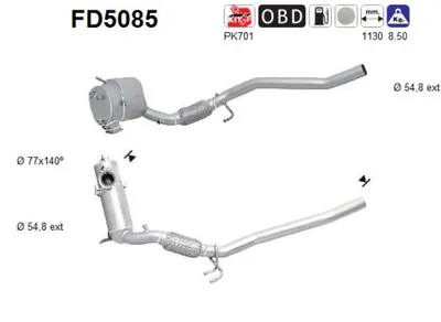 Soot/Particulate Filter, exhaust system Vw PASSAT B7 · Vw PASSAT B7 Variant · Seat LEON