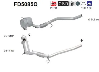 Soot/Particulate Filter, exhaust system Vw PASSAT B7 · Vw PASSAT B7 Variant · Seat LEON