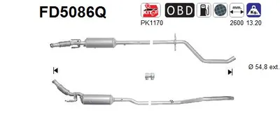 Soot/Particulate Filter, exhaust system Peugeot 508 I · Peugeot 508 SW I · Peugeot 407 Coupe