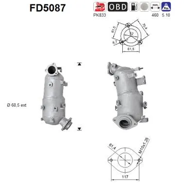 Soot/Particulate Filter, exhaust system Toyota RAV 4 III