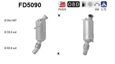 Soot/Particulate Filter, exhaust system Bmw 1 · Bmw 5 · Bmw 5 Touring