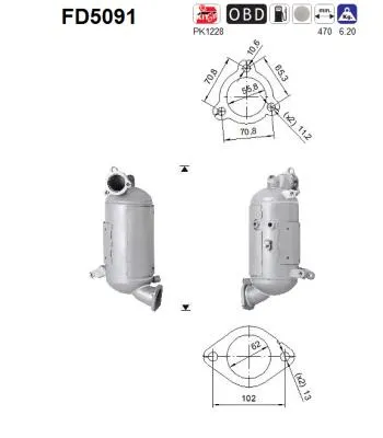 Soot/Particulate Filter, exhaust system Kia SORENTO II · Hyundai SANTA FÉ II · Hyundai ix35