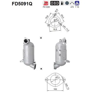 Soot/Particulate Filter, exhaust system Kia SORENTO II · Hyundai SANTA FÉ II · Hyundai ix35