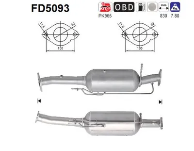 Soot/Particulate Filter, exhaust system Ford KUGA I