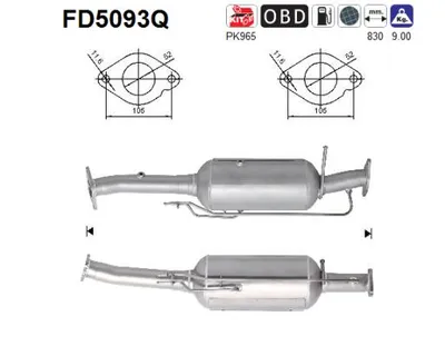 Soot/Particulate Filter, exhaust system Ford KUGA I