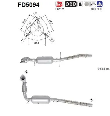 Soot/Particulate Filter, exhaust system Ford TRANSIT Bus · Ford TRANSIT Van · Ford TRANSIT Platform/Chassis