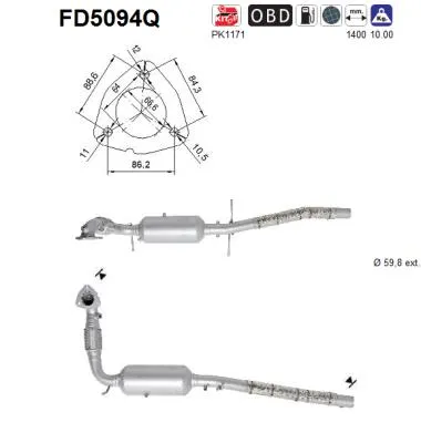 Soot/Particulate Filter, exhaust system Ford TRANSIT Bus · Ford TRANSIT Van · Ford TRANSIT Platform/Chassis