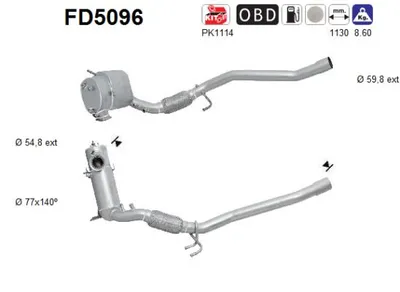 Soot/Particulate Filter, exhaust system Seat LEON · Seat ALTEA · Audi A3