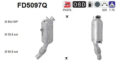 Soot/Particulate Filter, exhaust system Bmw 3 · Bmw X1 · Bmw 3 Touring