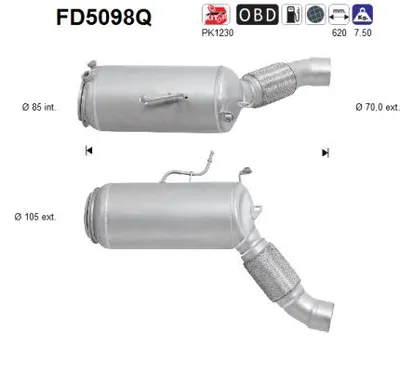 Soot/Particulate Filter, exhaust system Bmw X5 · Bmw X6 · Bmw 7