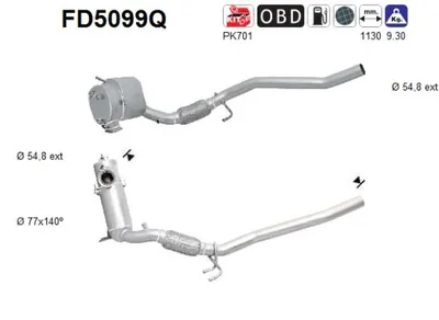 Soot/Particulate Filter, exhaust system Vw CADDY III Box Body/MPV · Vw CADDY III MPV