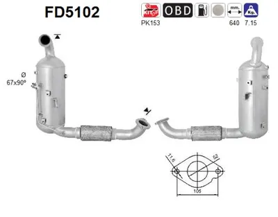 Soot/Particulate Filter, exhaust system Ford C-MAX II · Ford GRAND C-MAX · Ford FOCUS III Saloon