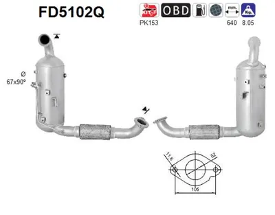 Soot/Particulate Filter, exhaust system Ford C-MAX II · Ford GRAND C-MAX · Ford FOCUS III Saloon