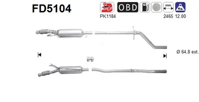 Soot/Particulate Filter, exhaust system Peugeot 508 I · Peugeot 508 SW I · Citroën C5 III