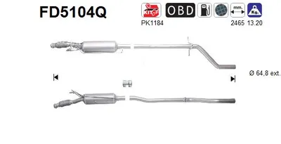 Soot/Particulate Filter, exhaust system Peugeot 508 I · Peugeot 508 SW I · Citroën C5 III