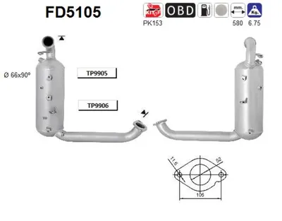 Soot/Particulate Filter, exhaust system Ford FOCUS II Turnier · Ford FOCUS II · Ford FOCUS II Saloon