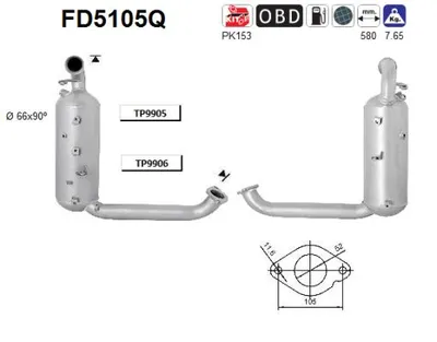 Soot/Particulate Filter, exhaust system Ford FOCUS II Turnier · Ford FOCUS II · Ford FOCUS II Saloon
