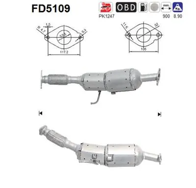 Soot/Particulate Filter, exhaust system Nissan QASHQAI I