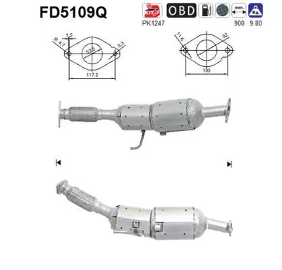 Soot/Particulate Filter, exhaust system Nissan QASHQAI I
