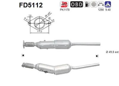 Soot/Particulate Filter, exhaust system Renault LAGUNA III · Renault LAGUNA III Grandtour