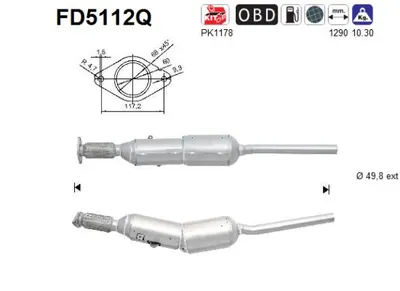 Soot/Particulate Filter, exhaust system Renault LAGUNA III · Renault LAGUNA III Grandtour