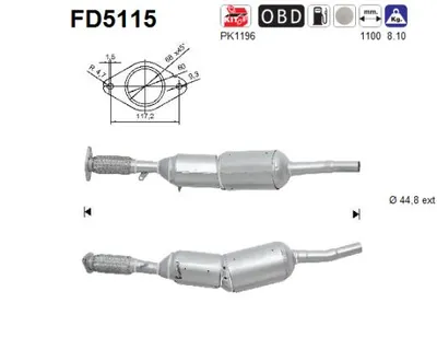 Soot/Particulate Filter, exhaust system Dacia LODGY · Dacia SANDERO II · Dacia LOGAN MCV II