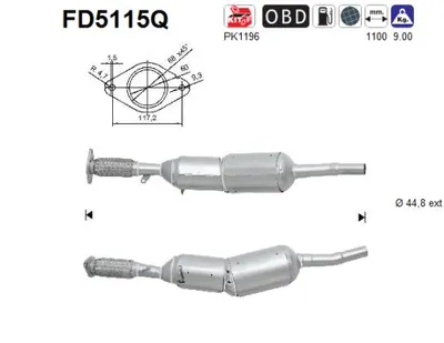 Soot/Particulate Filter, exhaust system Dacia LODGY · Dacia SANDERO II · Dacia LOGAN MCV II